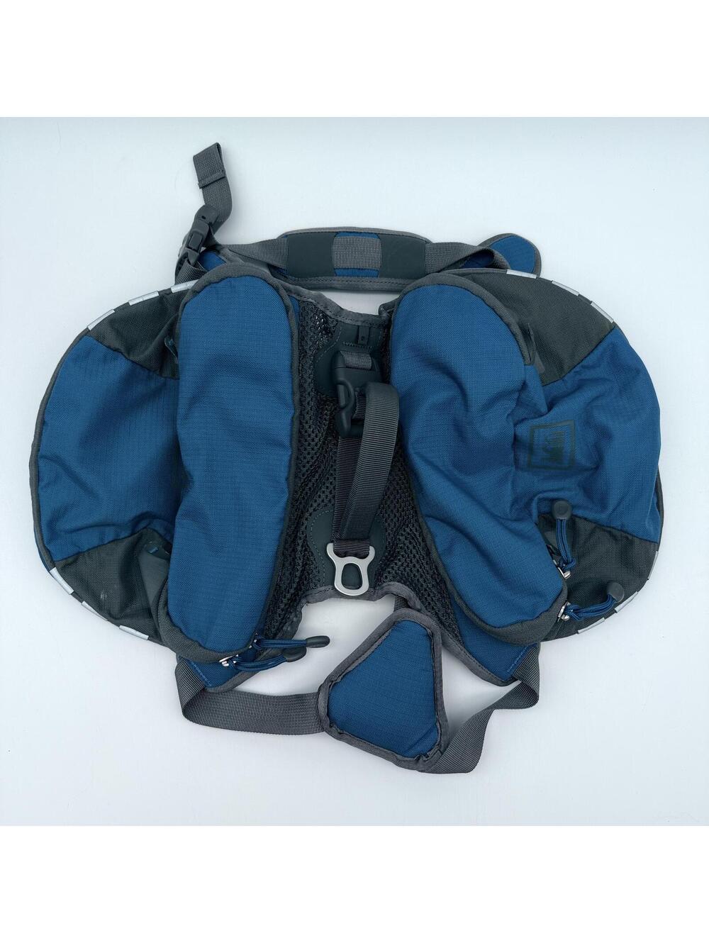 REI Co-op Adventure Dog Pack Small Blue Gray Hiking Saddlebag Backpack EUC
